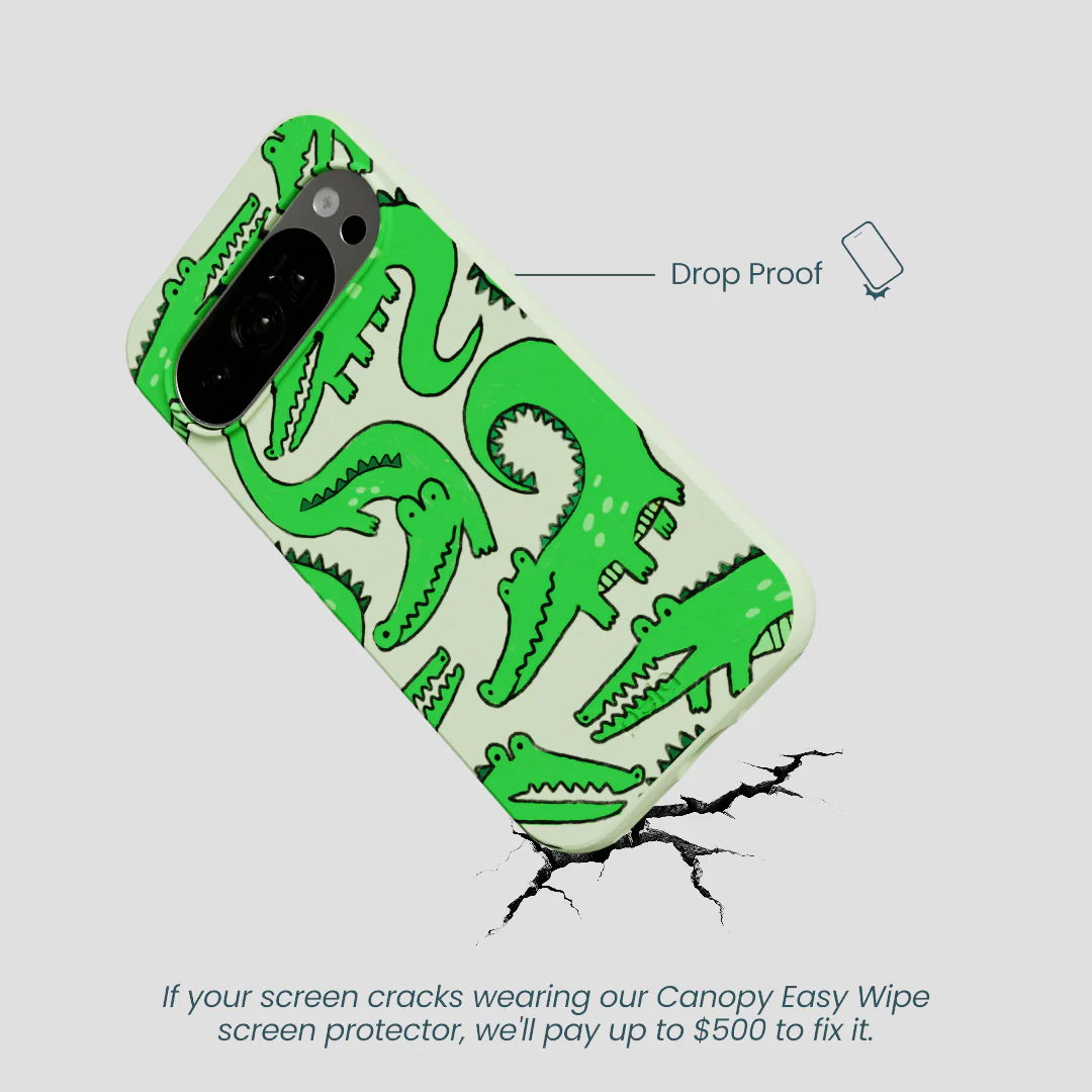 Sage Green Croc a Doodle Google Pixel 10/10 Pro Case - Image 5
