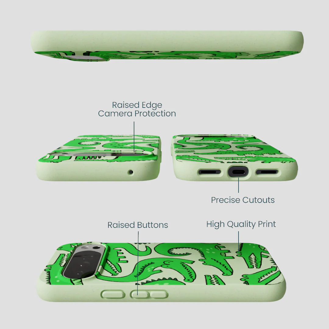 Sage Green Croc a Doodle Google Pixel 10 Pro XL Case - Image 3