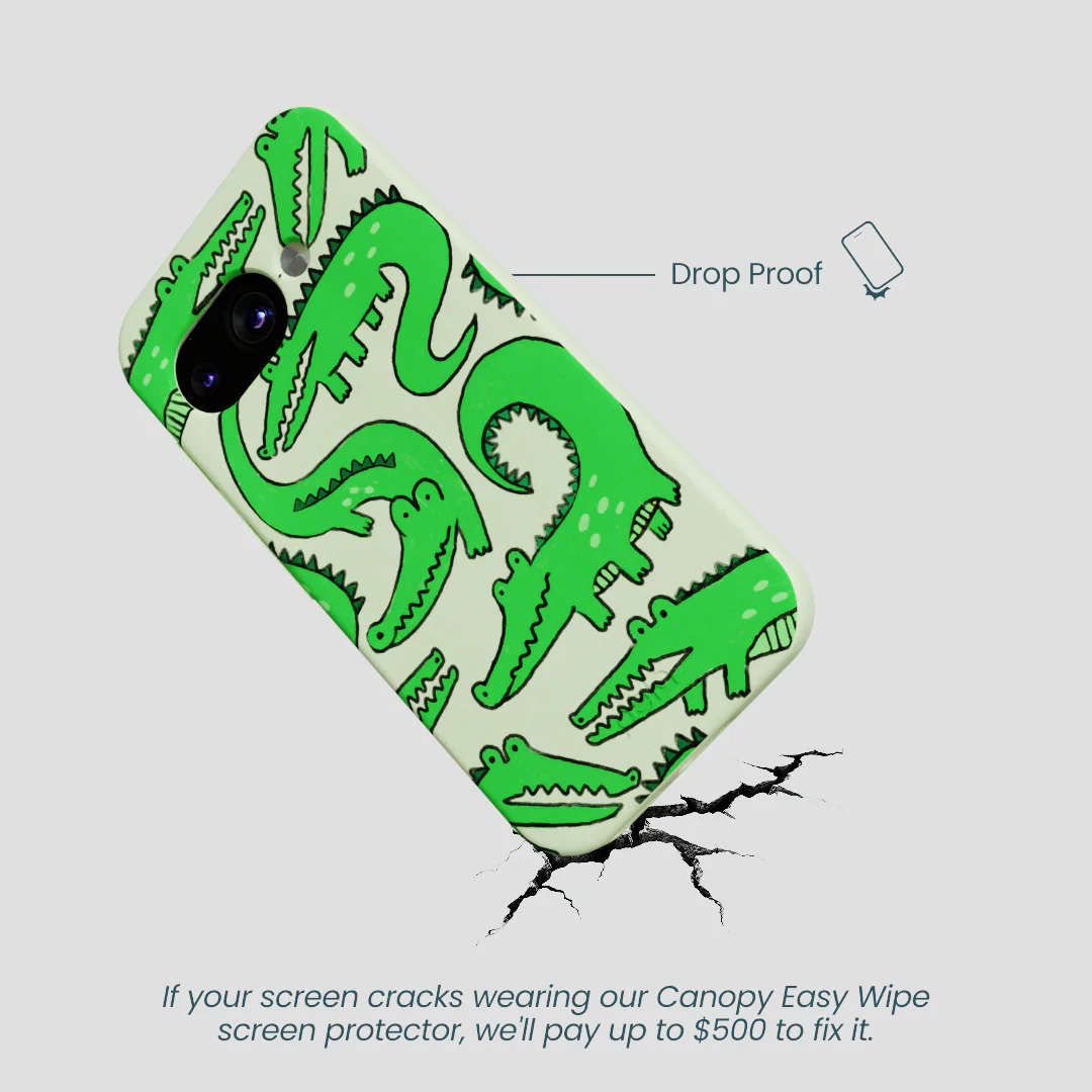 Sage Green Croc a Doodle Google Pixel 9a Case - Image 5