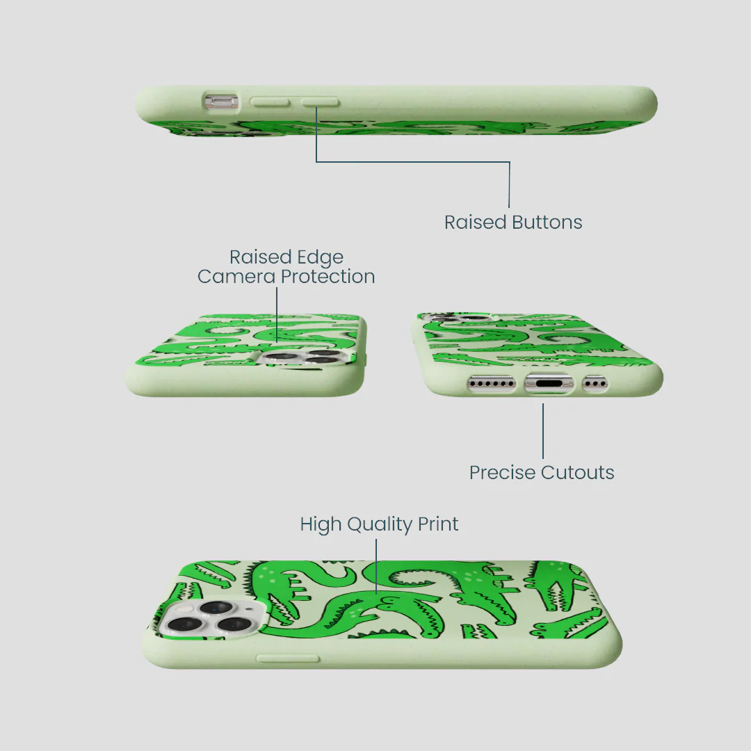 Sage Green Croc a Doodle iPhone 11 Pro Case - Image 3