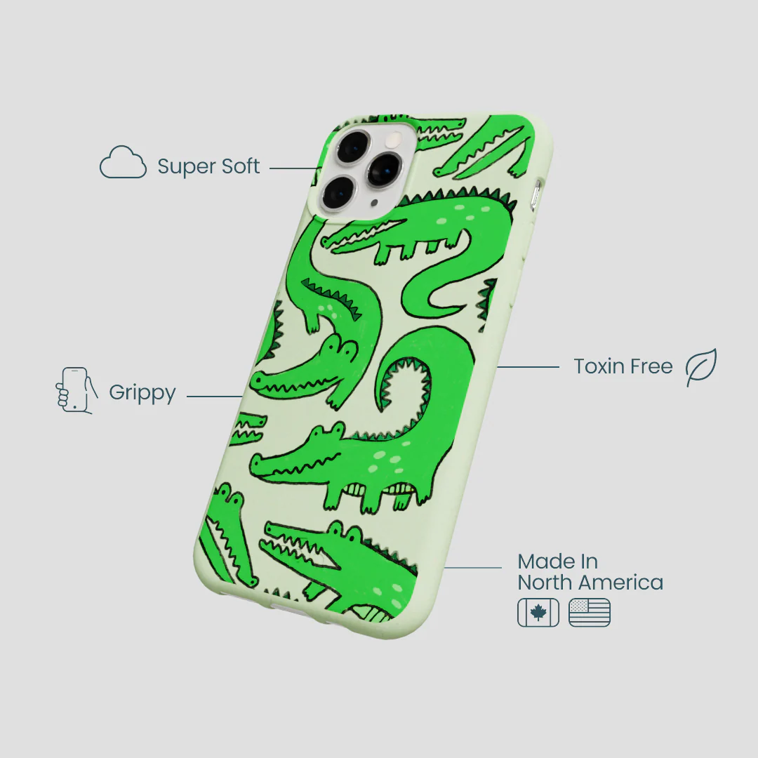 Sage Green Croc a Doodle iPhone 11 Pro Case - Image 4