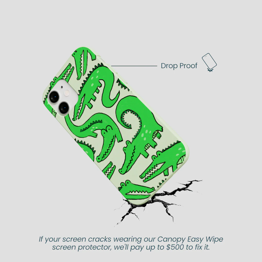 Sage Green Croc a Doodle iPhone 12 Mini Case - Image 5
