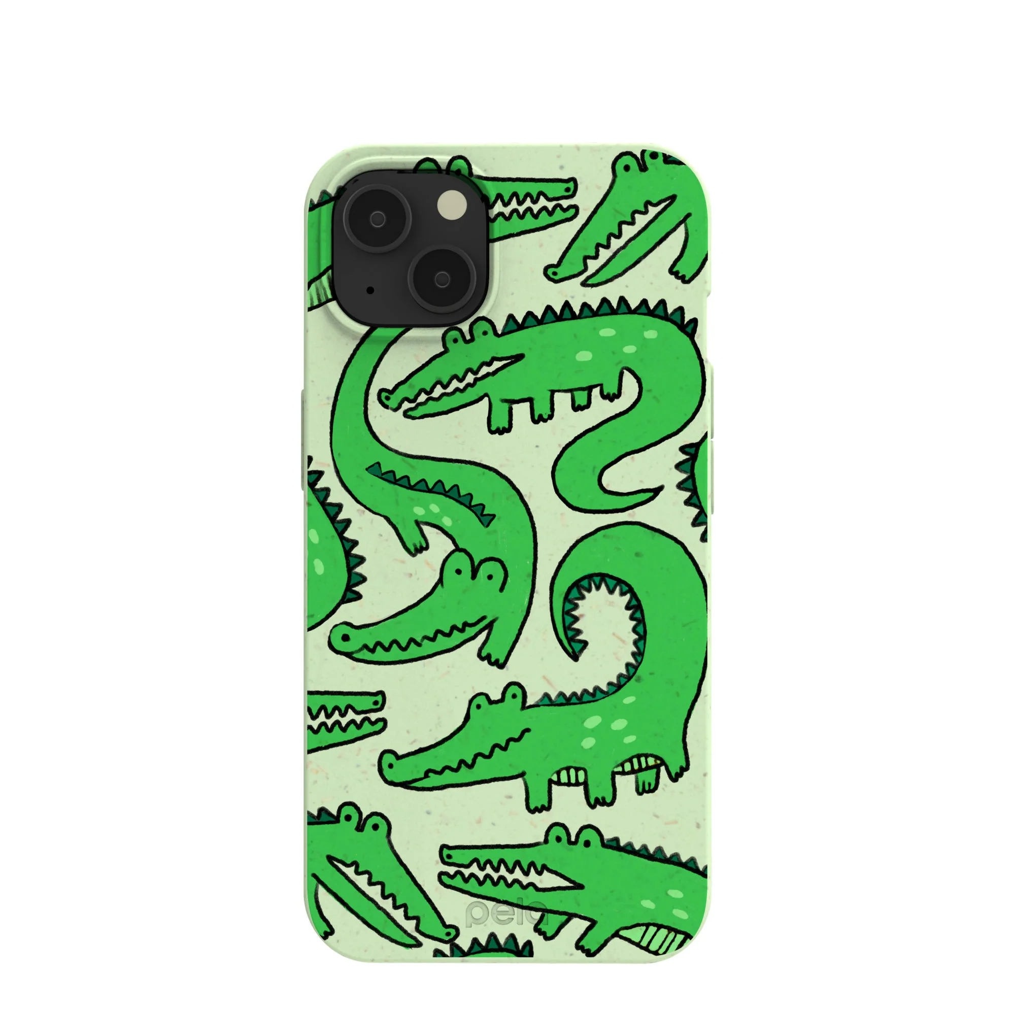 Sage Green Croc a Doodle iPhone 13 Case