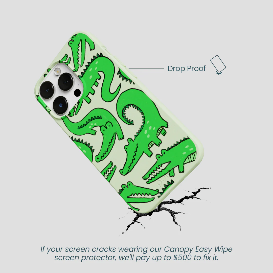 Sage Green Croc a Doodle iPhone 13 Pro Case - Image 5