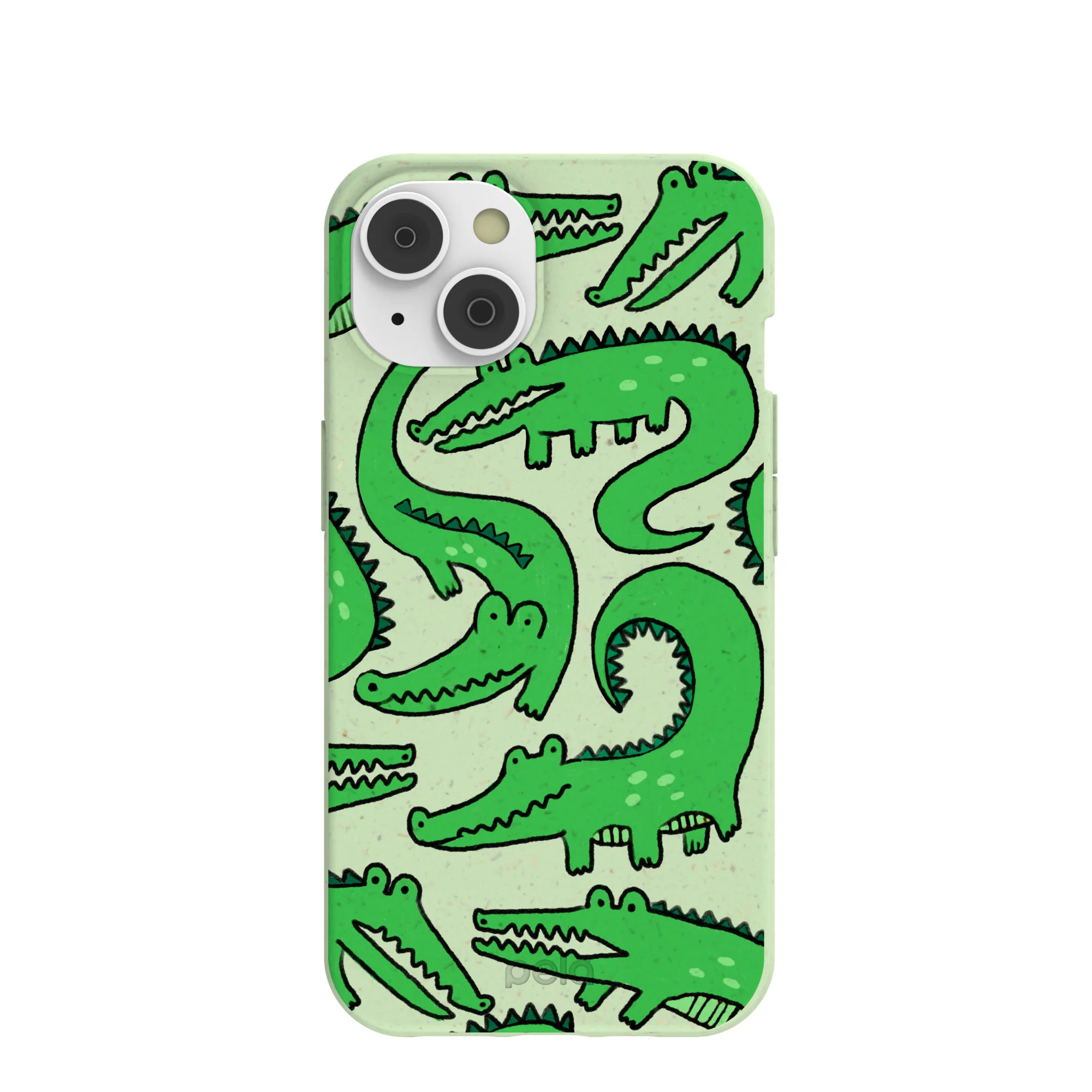 Sage Green Croc a Doodle iPhone 14 Case
