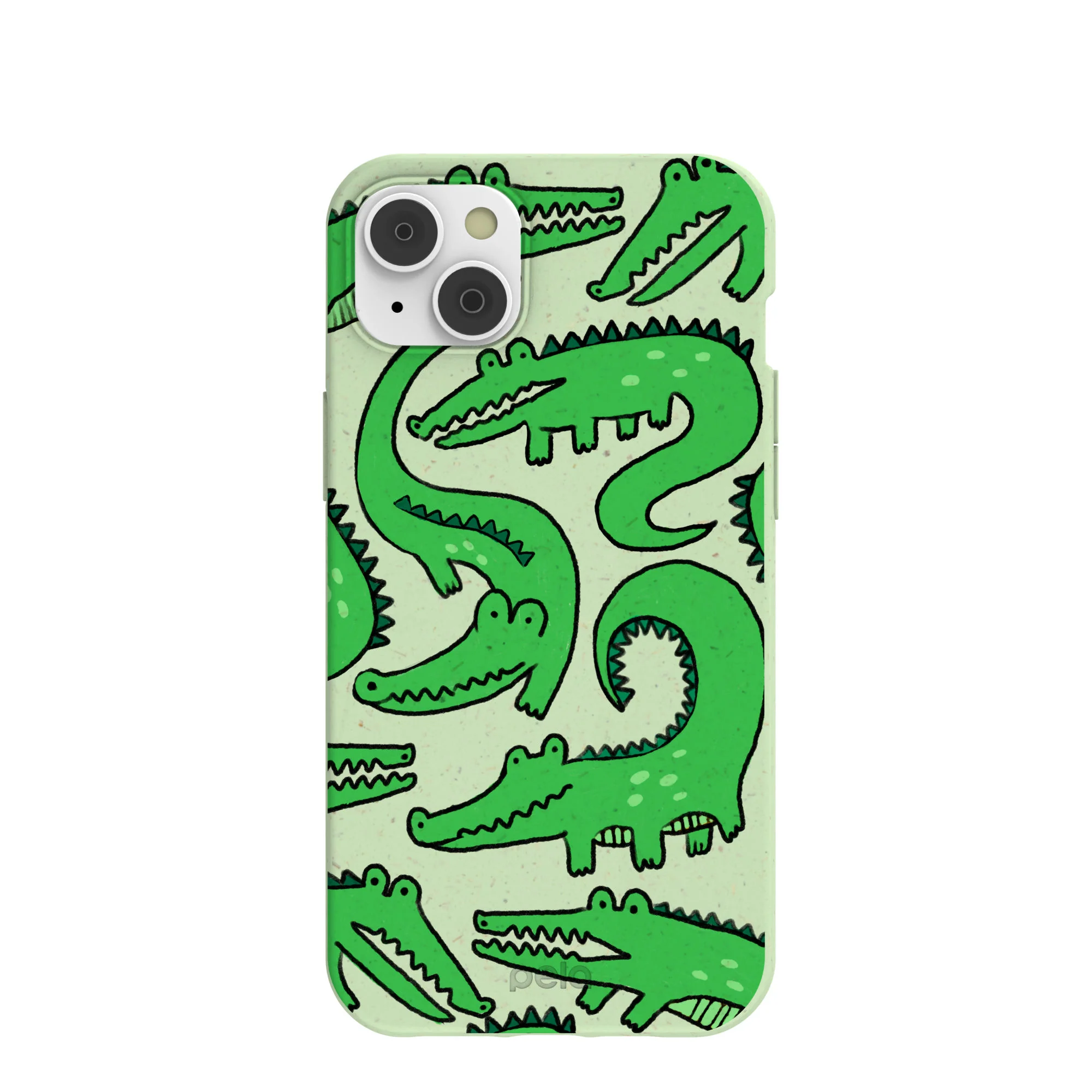 Sage Green Croc a Doodle iPhone 14 Plus Case