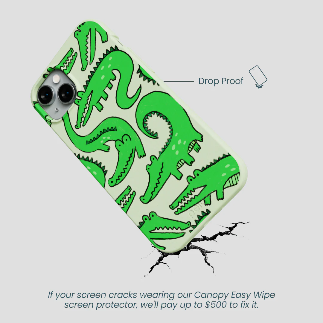 Sage Green Croc a Doodle iPhone 14 Plus Case - Image 5