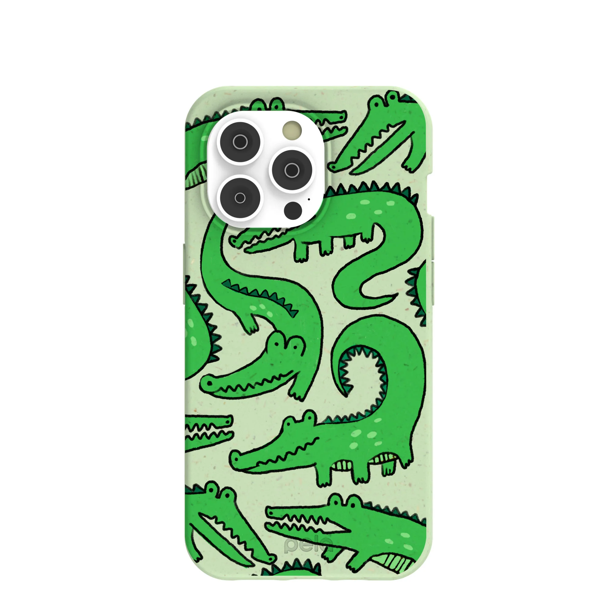 Sage Green Croc a Doodle iPhone 14 Pro Case