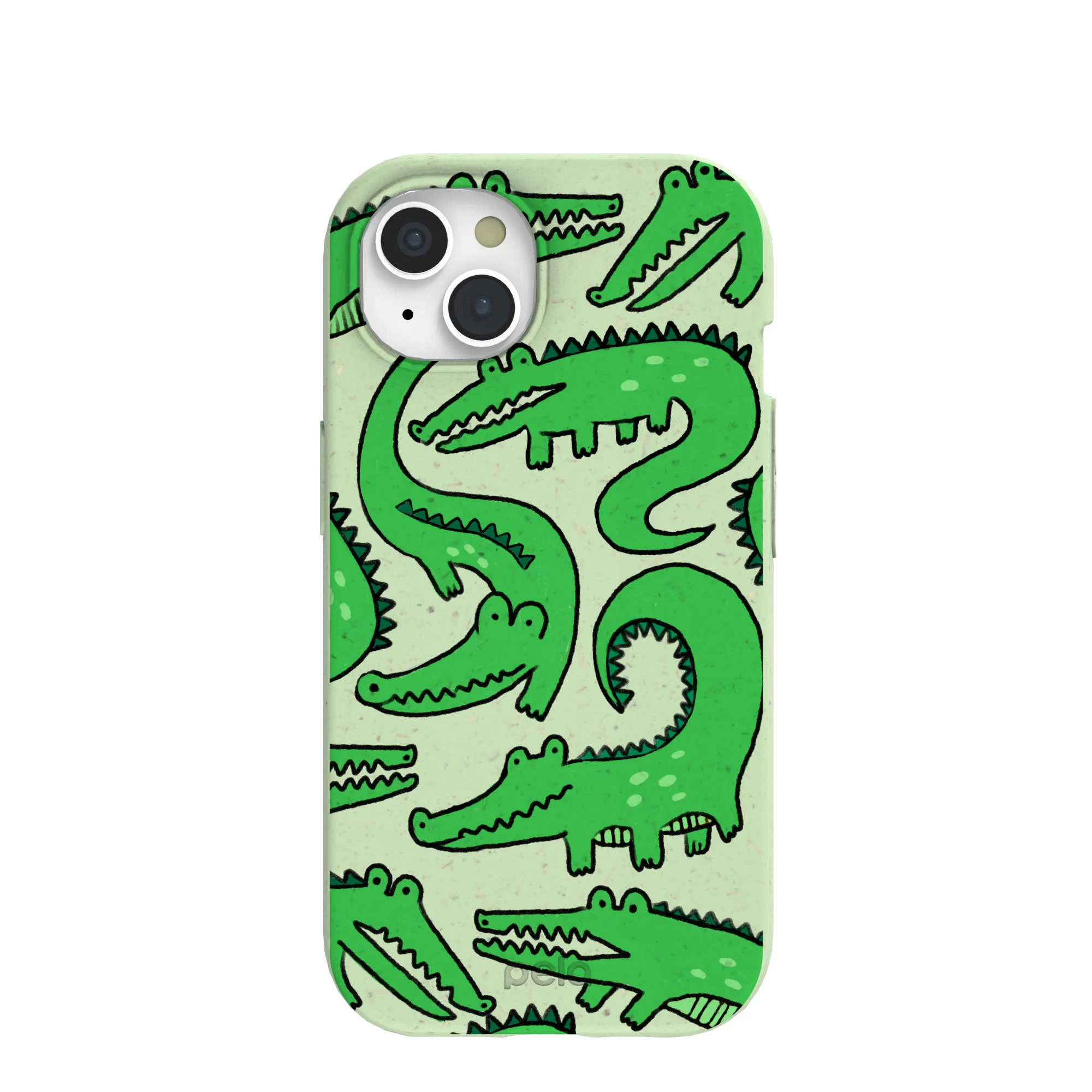 Sage Green Croc a Doodle iPhone 15 Case
