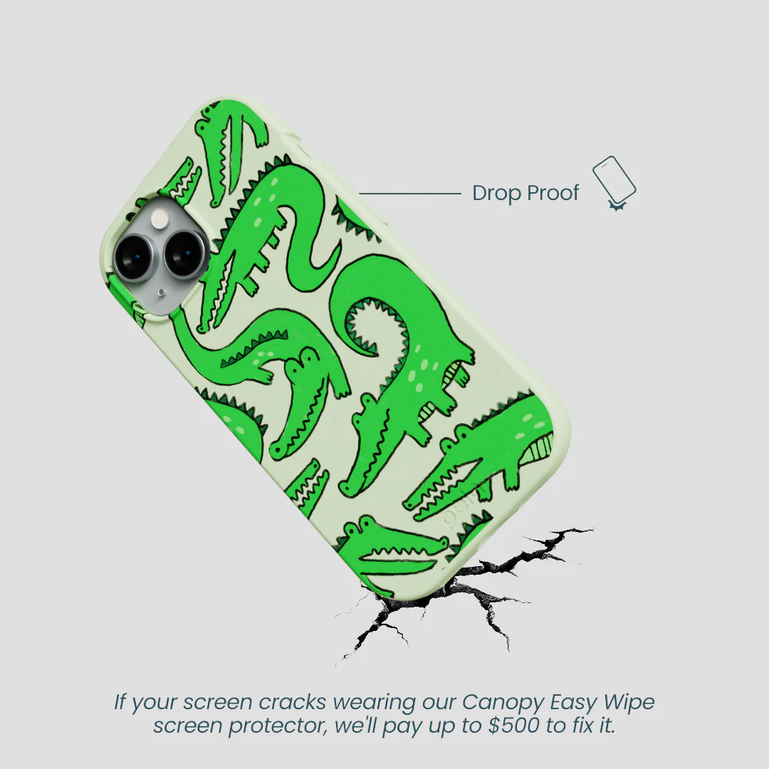 Sage Green Croc a Doodle iPhone 15 Case - Image 5
