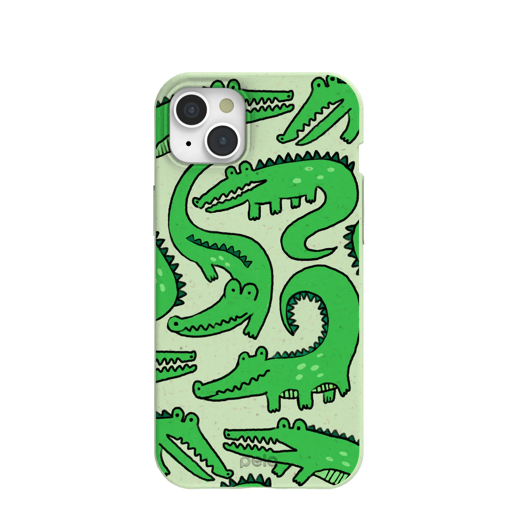 Sage Green Croc a Doodle iPhone 15 Plus Case