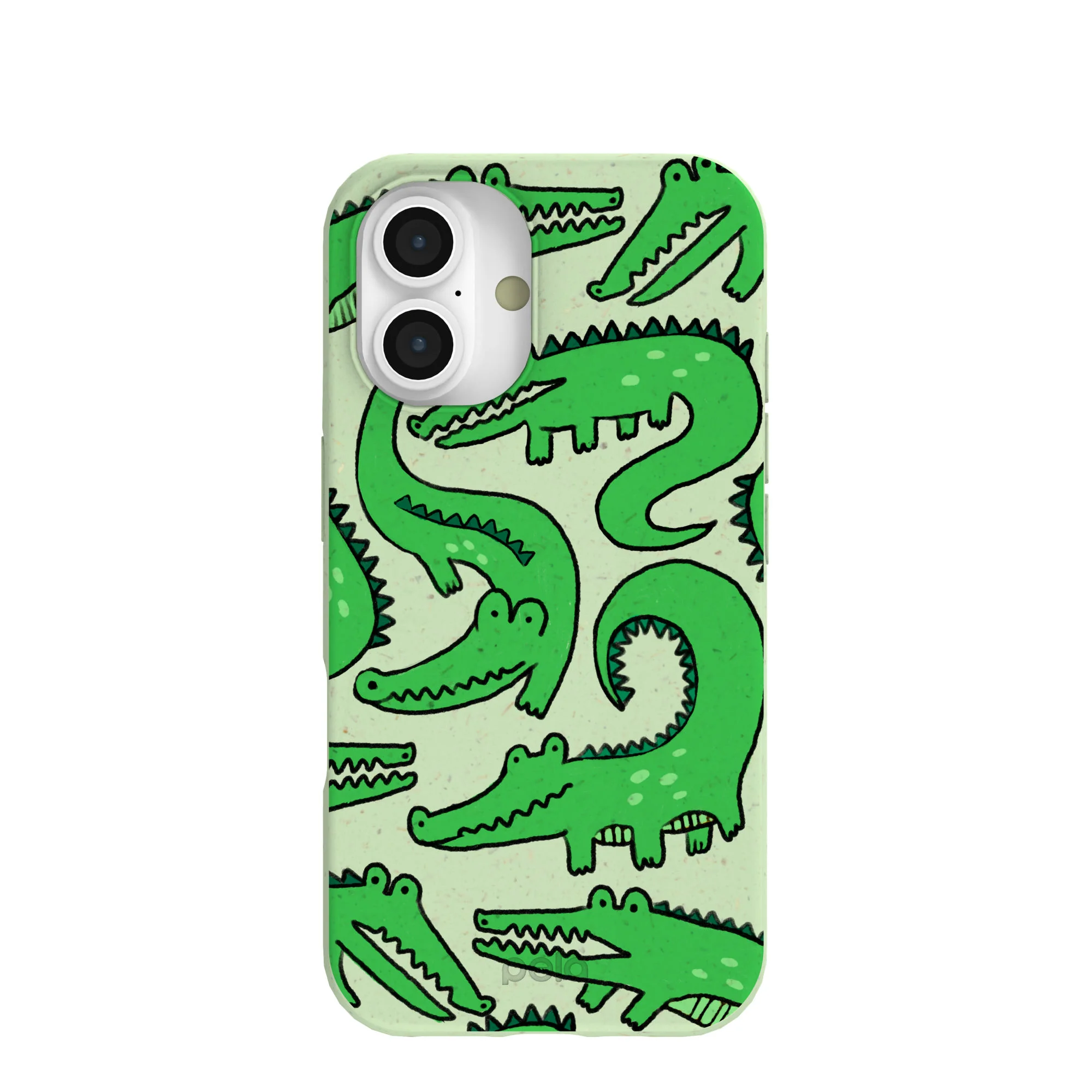 Sage Green Croc a Doodle iPhone 16 Case