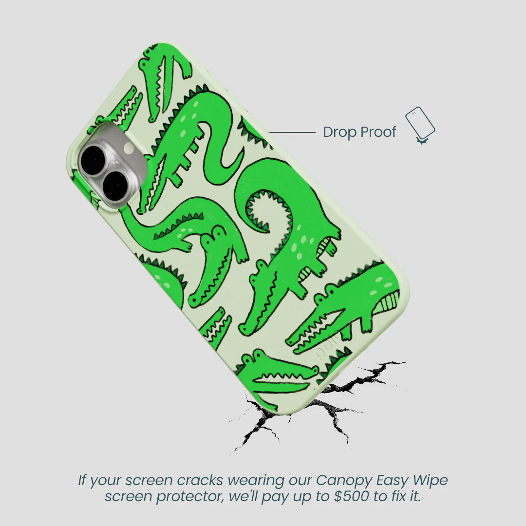 Sage Green Croc a Doodle iPhone 16 Plus Case - Image 5