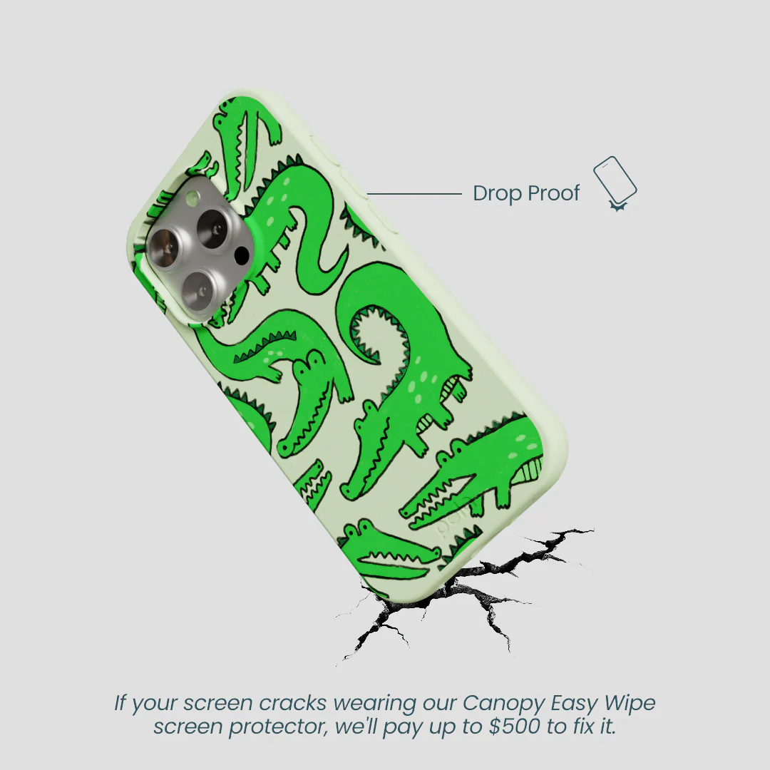 Sage Green Croc a Doodle iPhone 16 Pro Case - Image 5