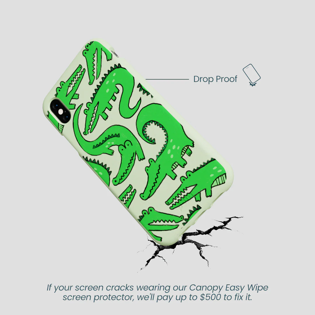 Sage Green Croc a Doodle iPhone XR Case - Image 5