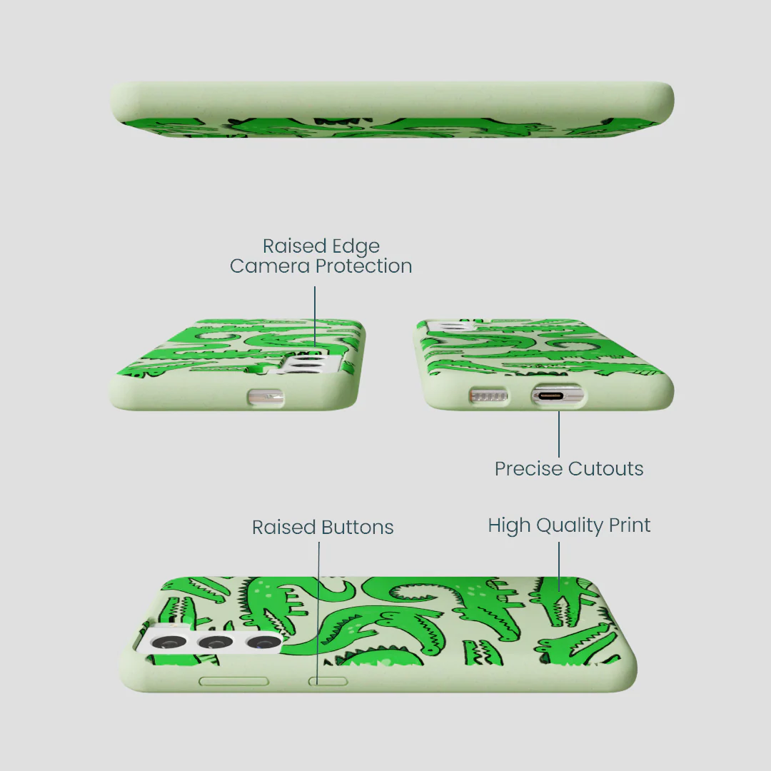 Sage Green Croc a Doodle Samsung Galaxy S21 Case - Image 3