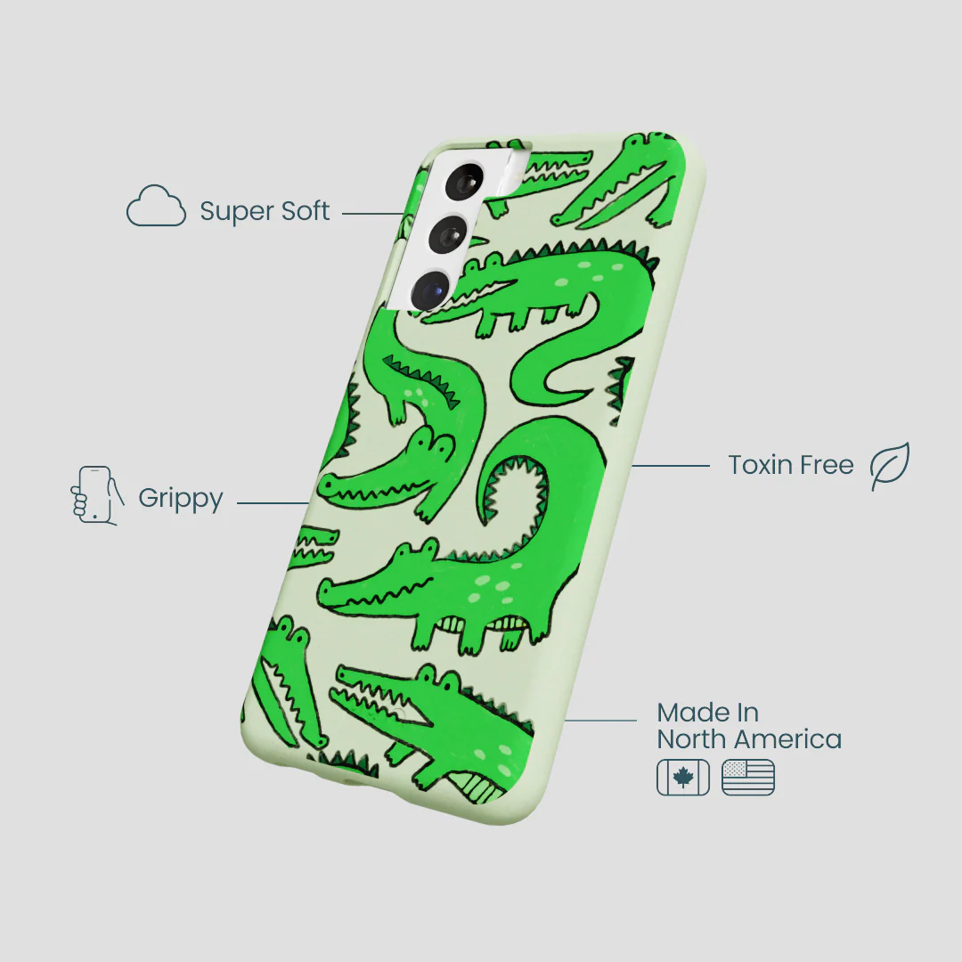 Sage Green Croc a Doodle Samsung Galaxy S21 Case - Image 4