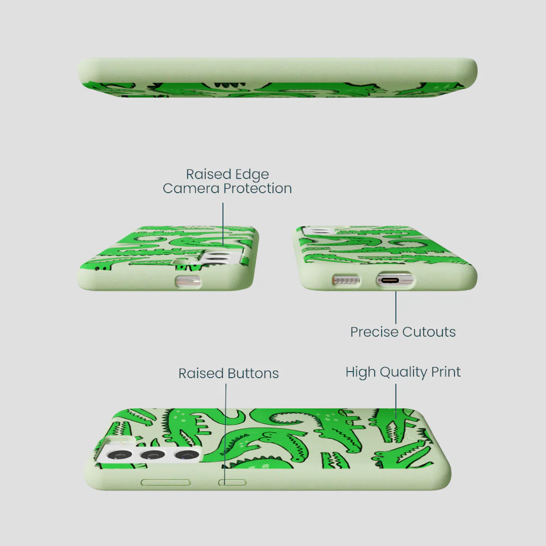 Sage Green Croc a Doodle Samsung Galaxy S22 Case - Image 3