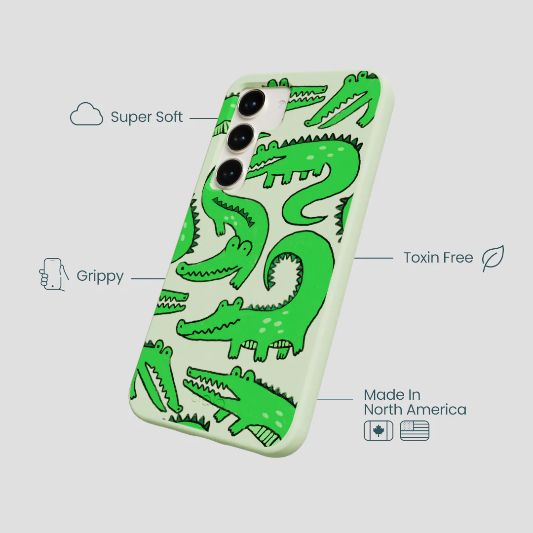 Sage Green Croc a Doodle Samsung Galaxy S23 Case - Image 4