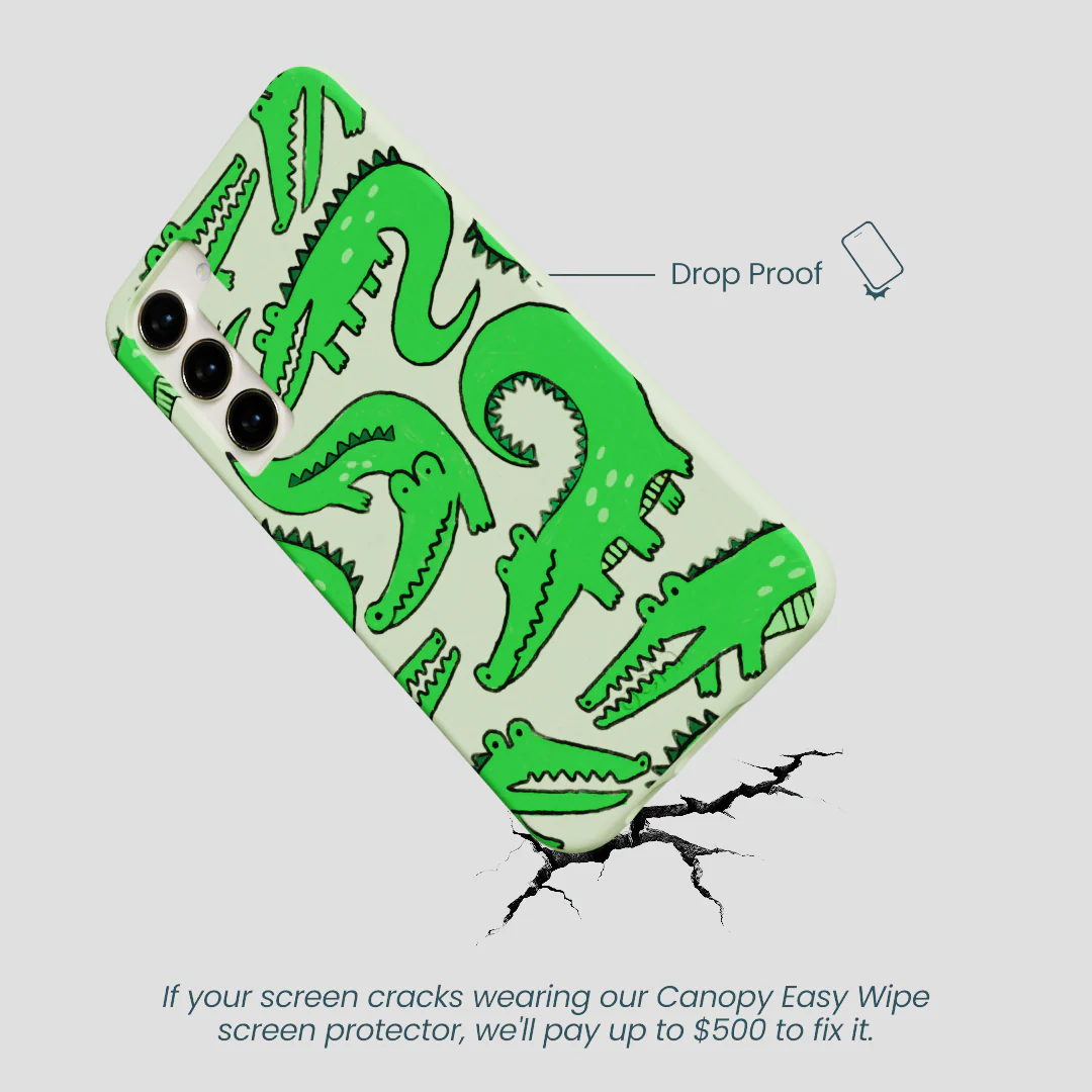 Sage Green Croc a Doodle Samsung Galaxy S24+(Plus) Case - Image 5