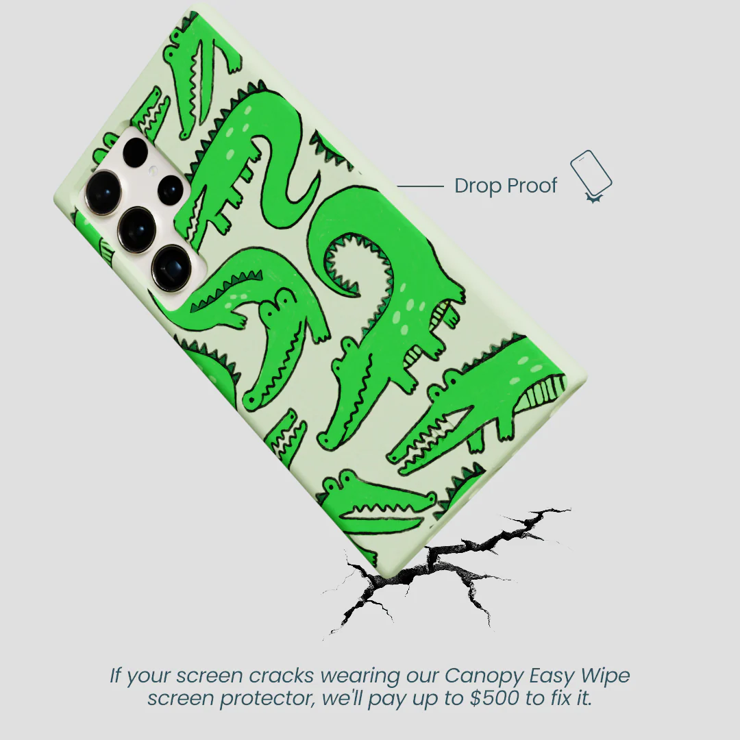 Sage Green Croc a Doodle Samsung Galaxy S24 Ultra Case - Image 5