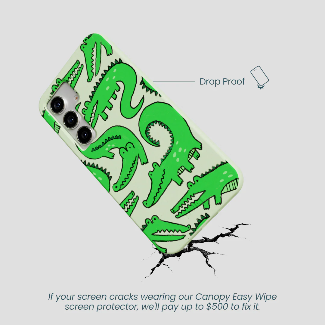 Sage Green Croc a Doodle Samsung Galaxy S25 Case - Image 5