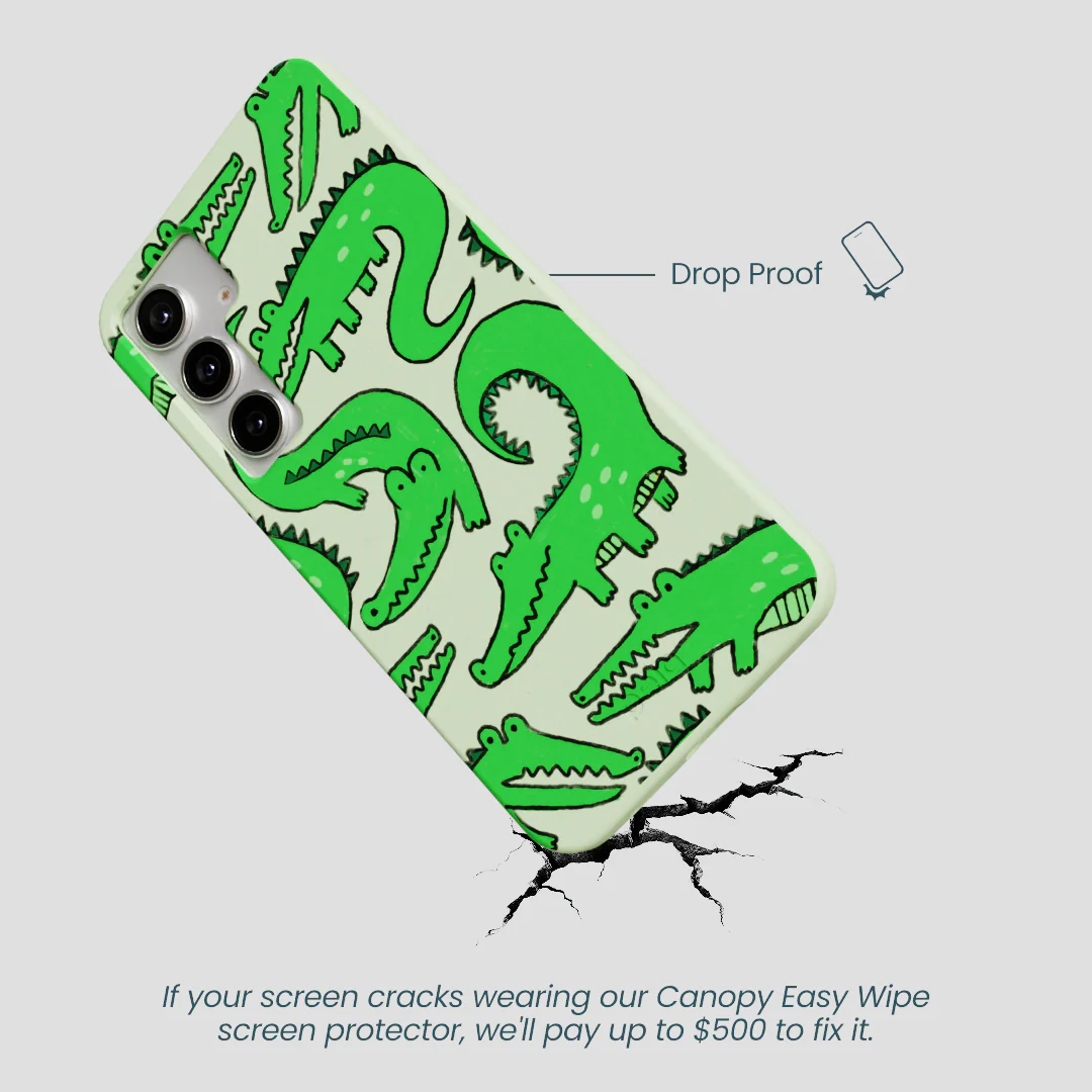 Sage Green Croc a Doodle Samsung Galaxy S25+(Plus) Case - Image 5
