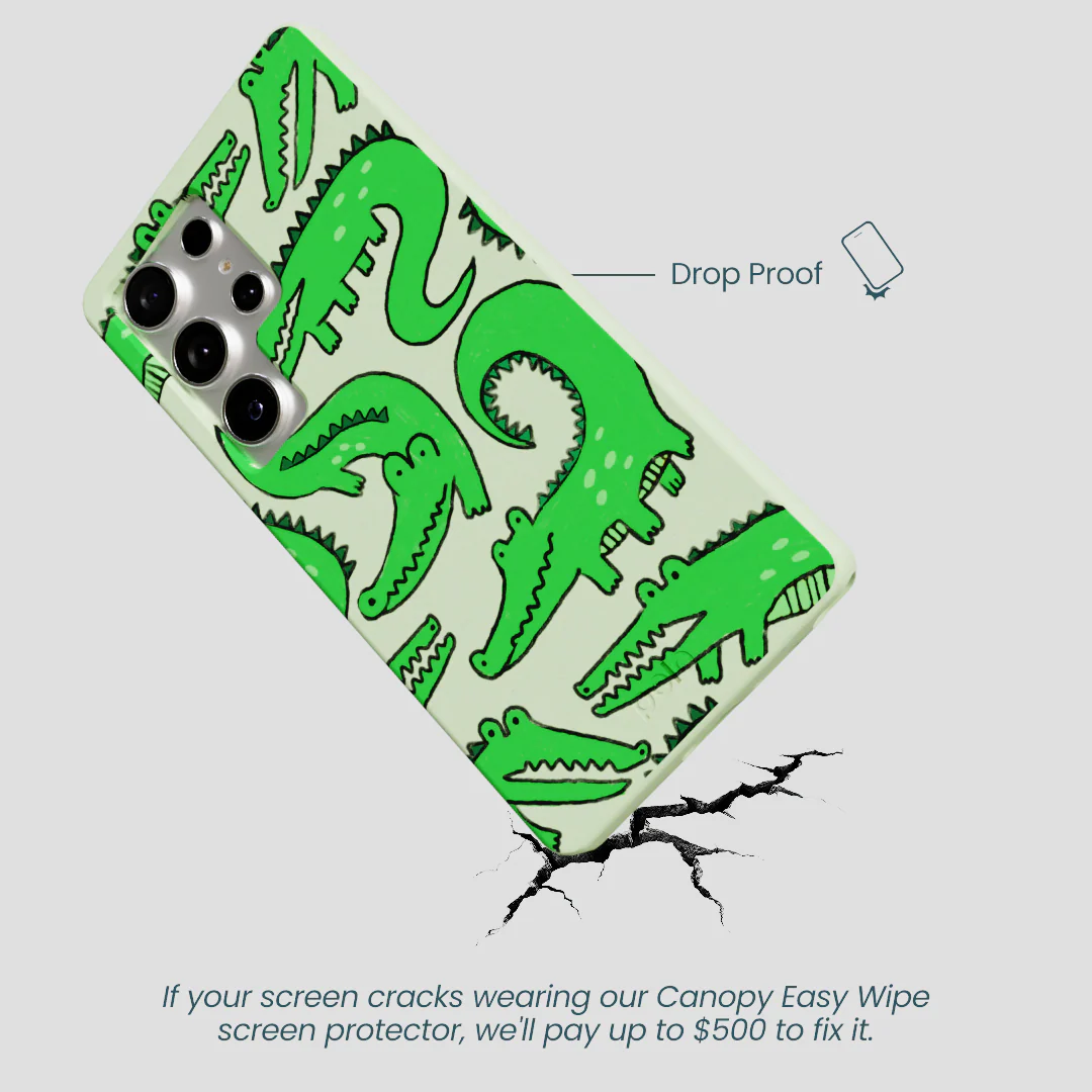 Sage Green Croc a Doodle Samsung Galaxy S25 Ultra Case - Image 5