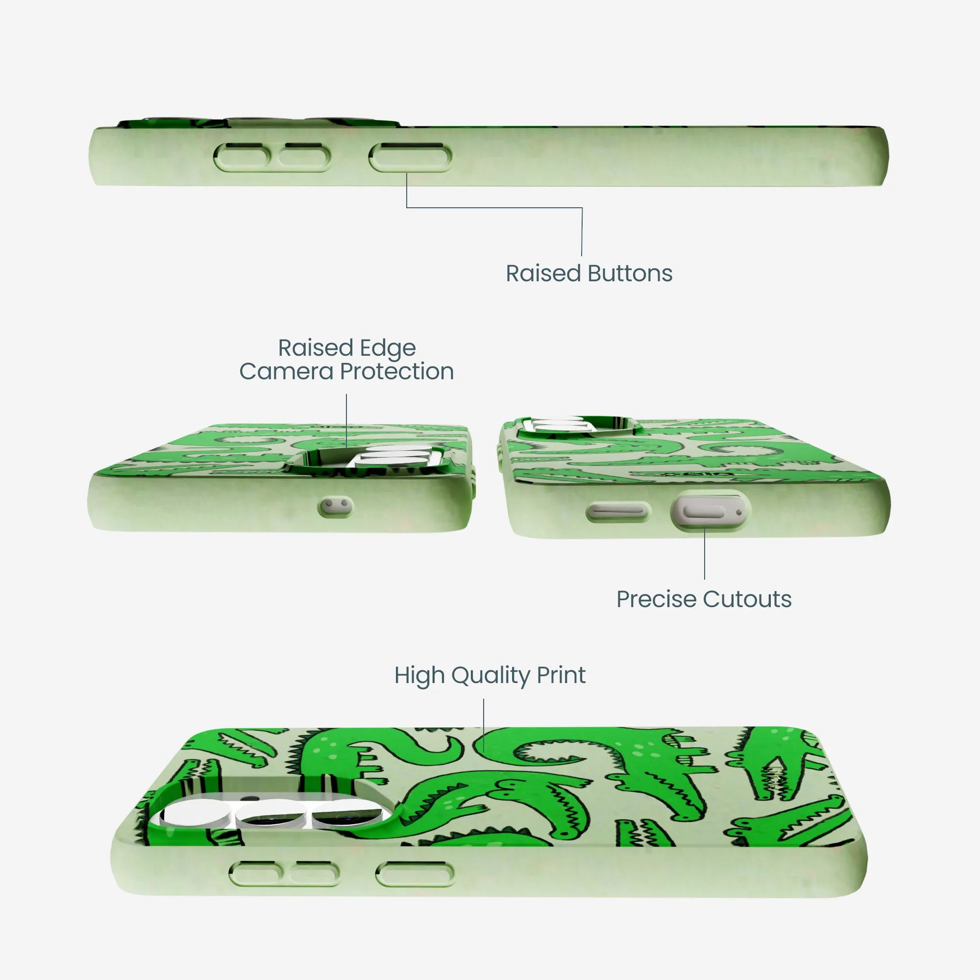 Sage Green Croc a Doodle Samsung Galaxy S26 Case - Image 3