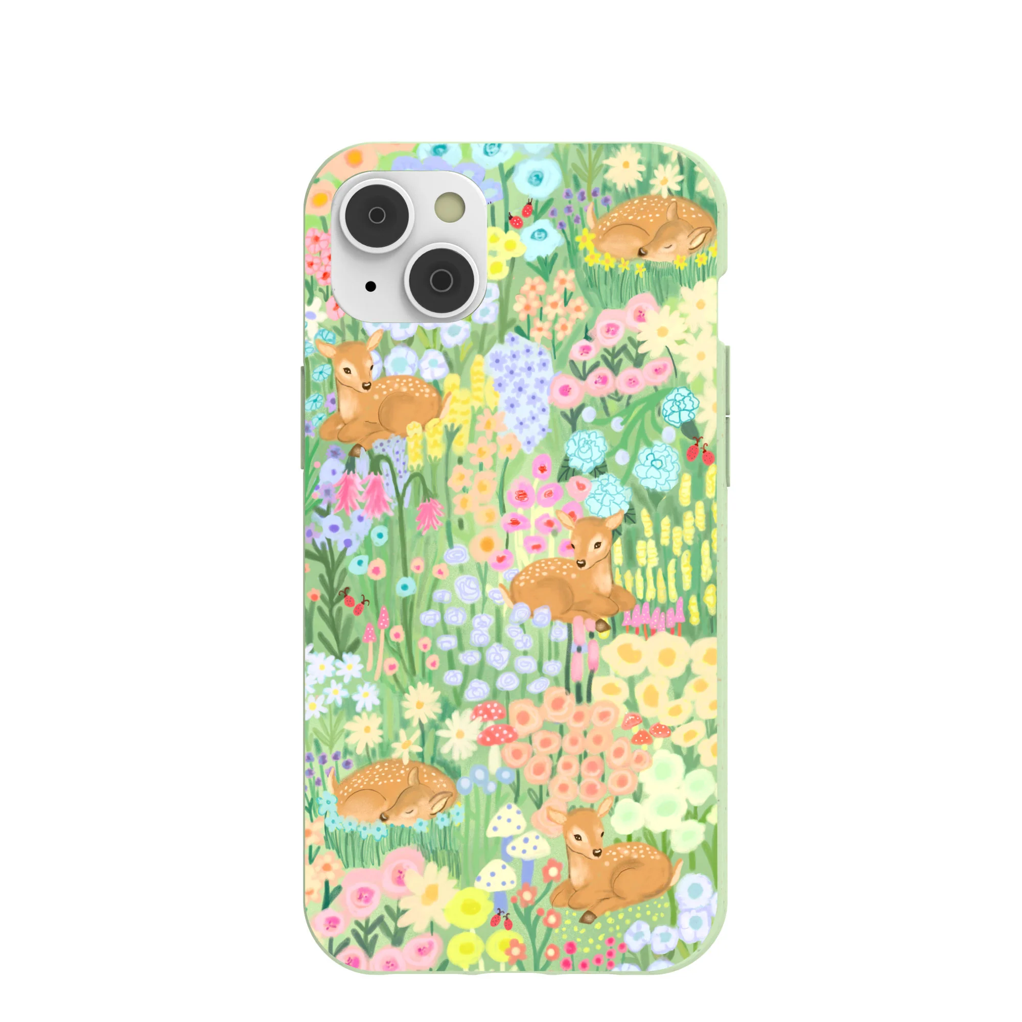 Sage Green Deer Dreams iPhone 14 Plus Case