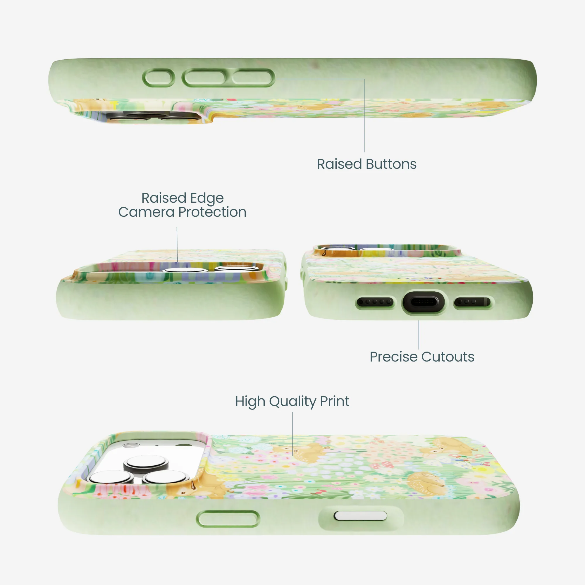 Sage Green Deer Dreams iPhone 17 Pro Case - Image 3
