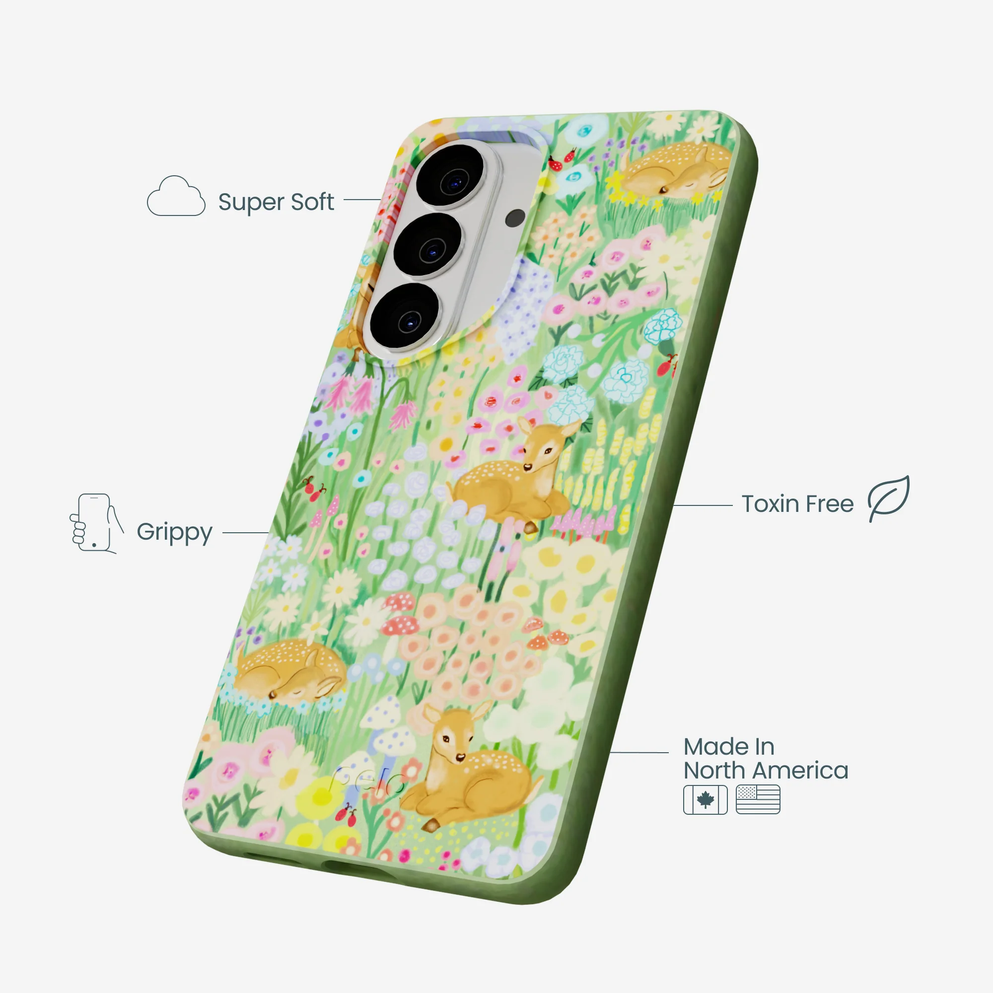 Sage Green Deer Dreams Samsung Galaxy S26 Case - Image 4