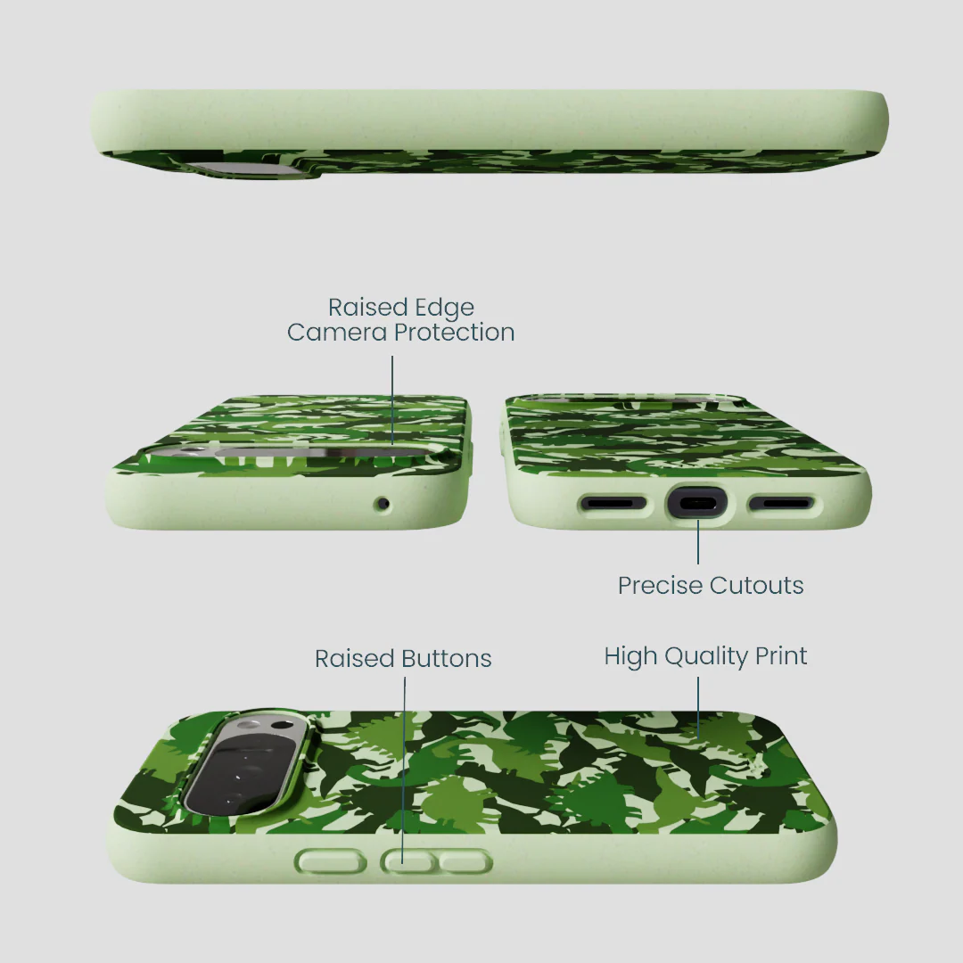 Sage Green Dino Camo Google Pixel 10 Pro XL Case - Image 2