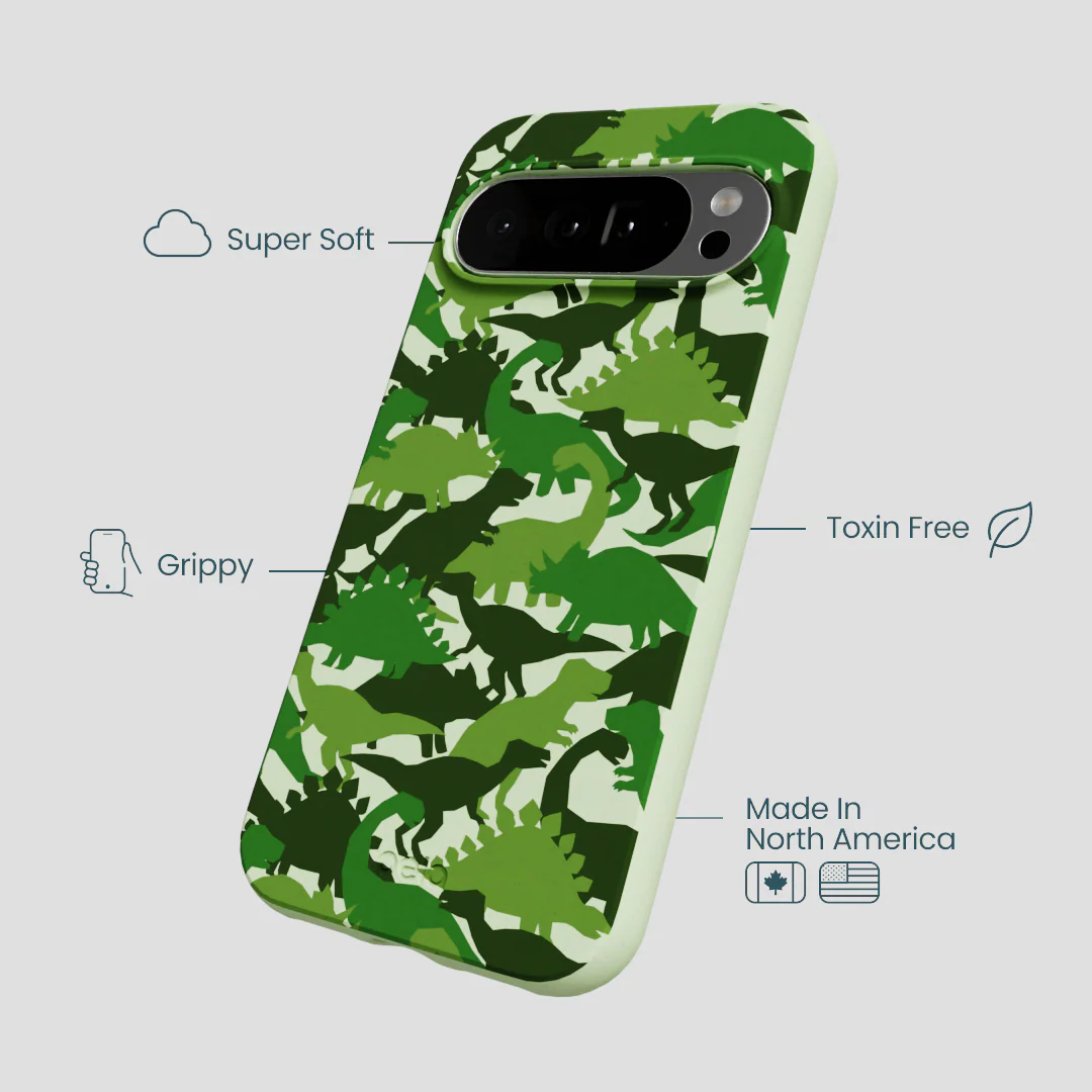 Sage Green Dino Camo Google Pixel 10 Pro XL Case - Image 3
