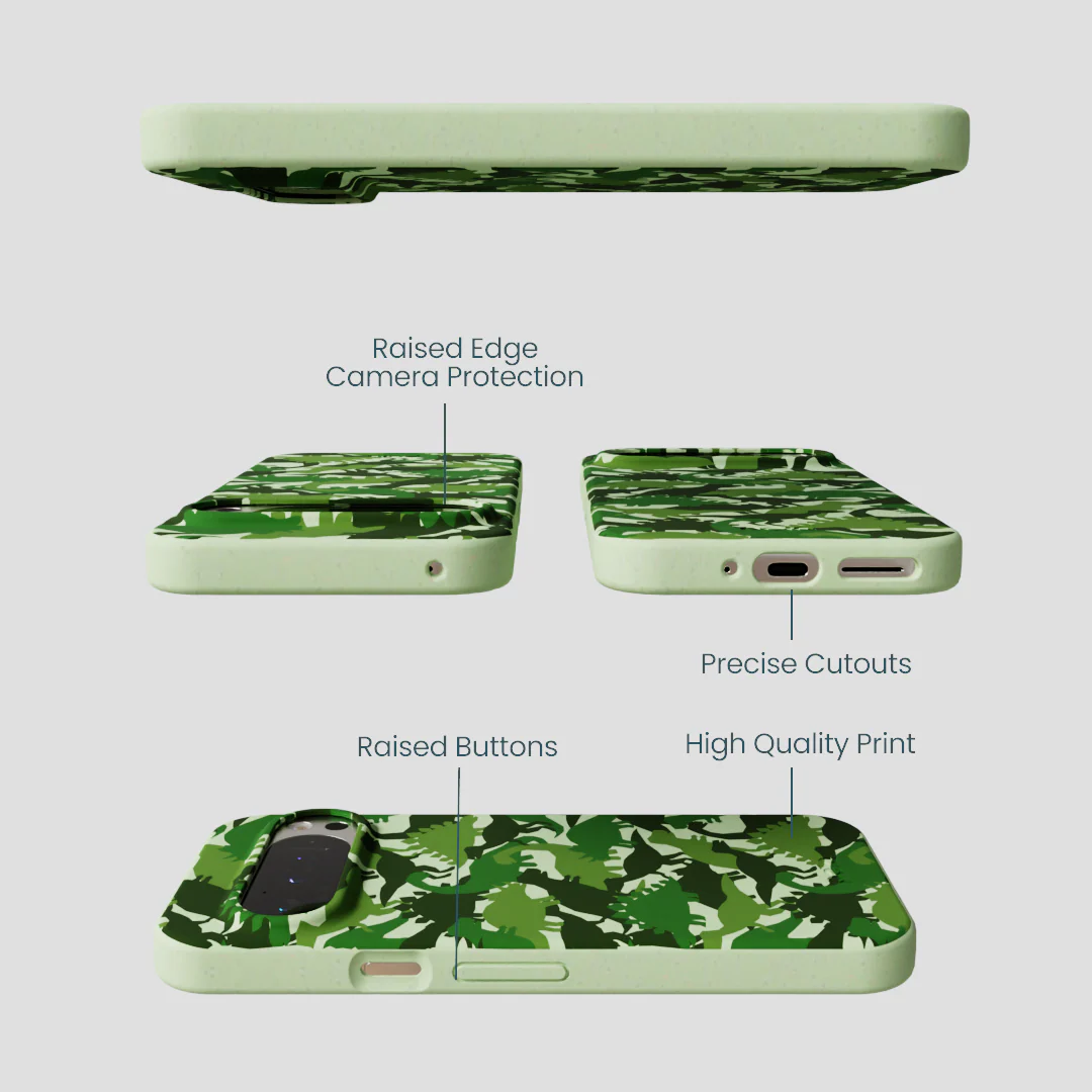 Sage Green Dino Camo Google Pixel 9/9 Pro Case - Image 2