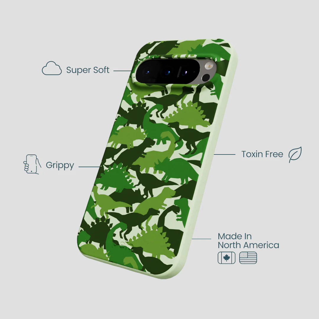 Sage Green Dino Camo Google Pixel 9/9 Pro Case - Image 3