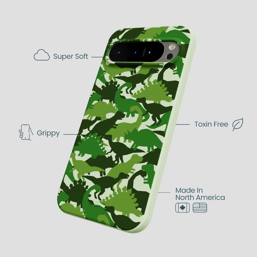 Sage Green Dino Camo Google Pixel 9 Pro XL Case - Image 3