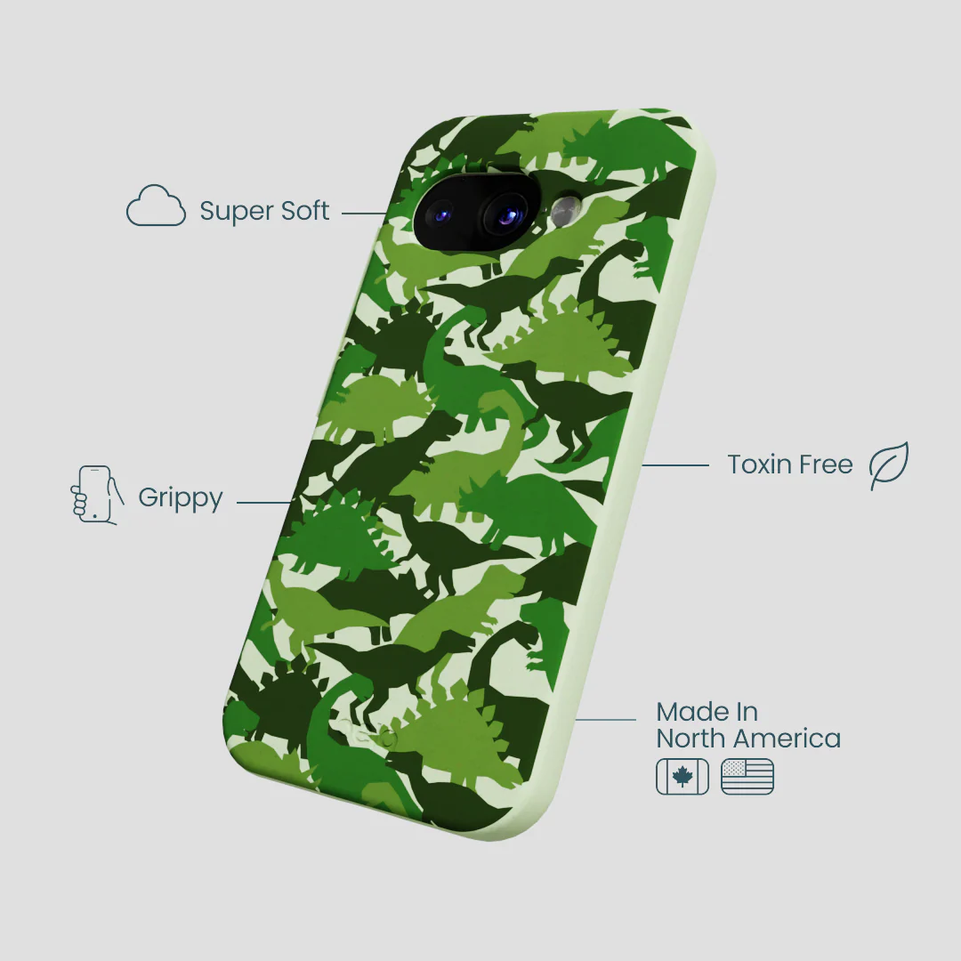 Sage Green Dino Camo Google Pixel 9a Case - Image 3