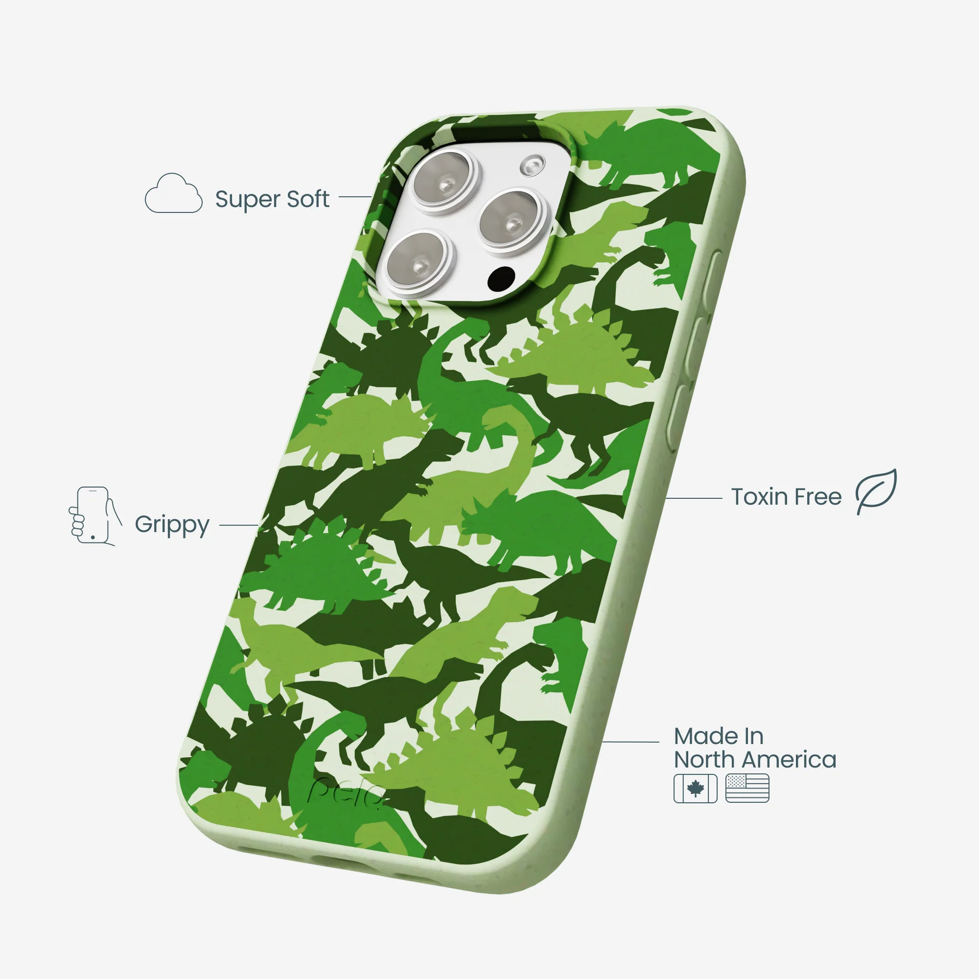 Sage Green Dino Camo iPhone 16 Pro Max Case - Image 4