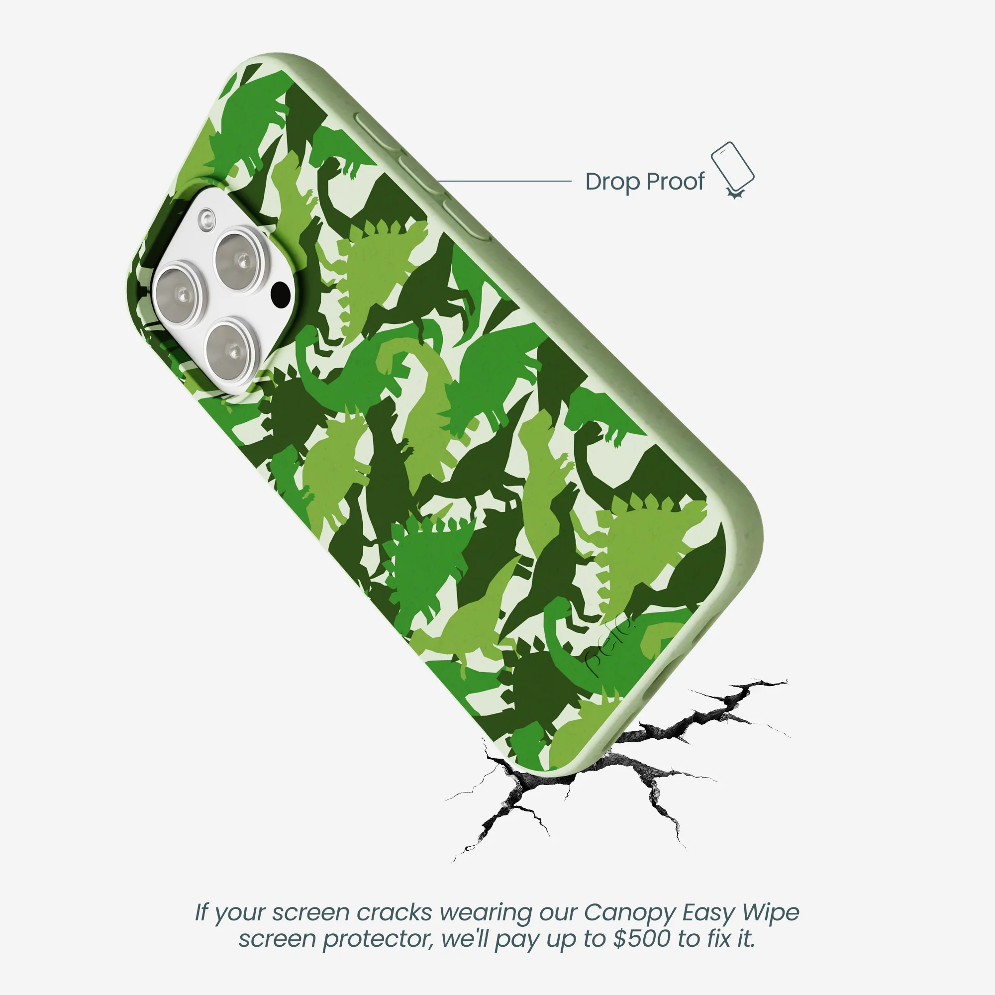 Sage Green Dino Camo iPhone 16 Pro Max Case - Image 5