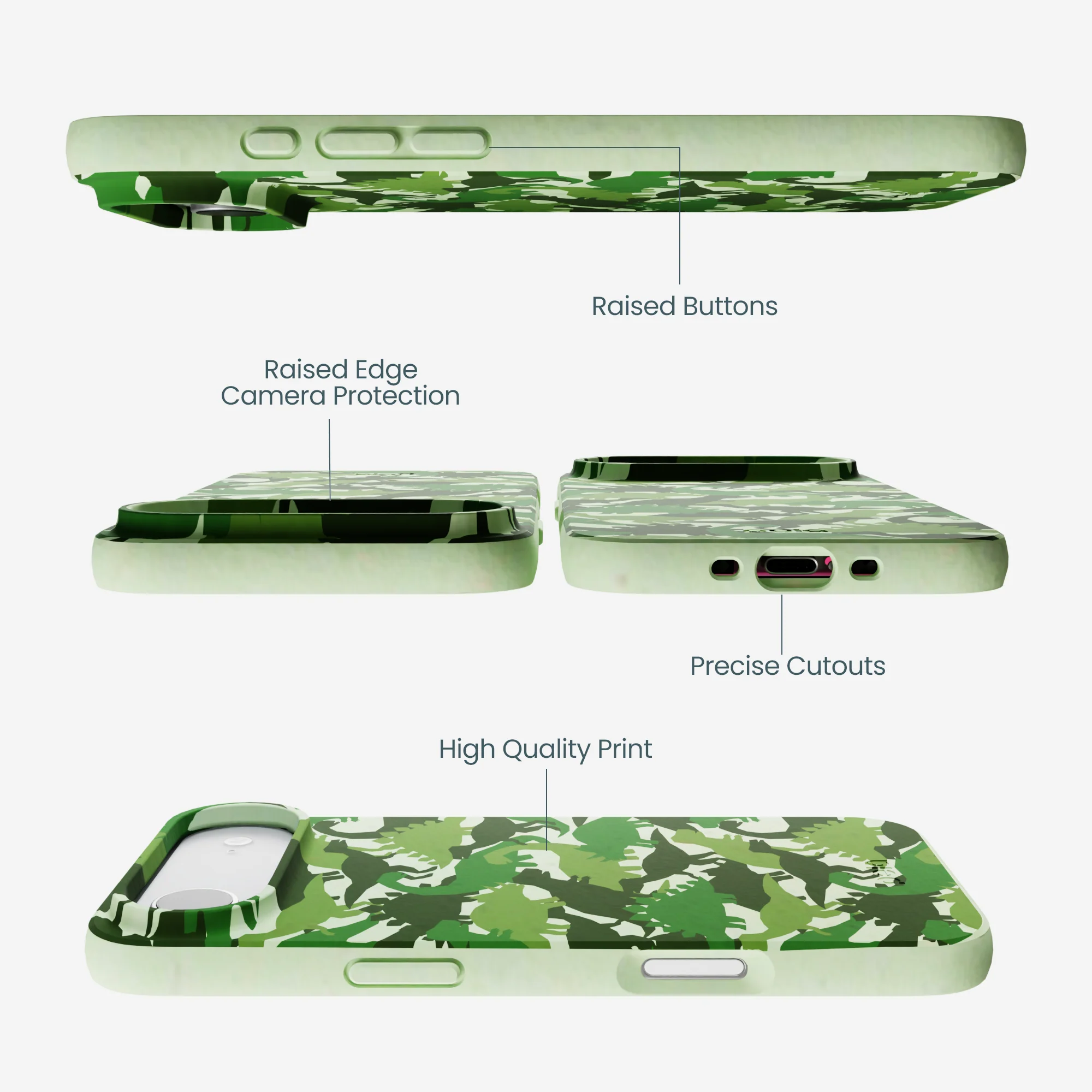 Sage Green Dino Camo iPhone Air Case - Image 3