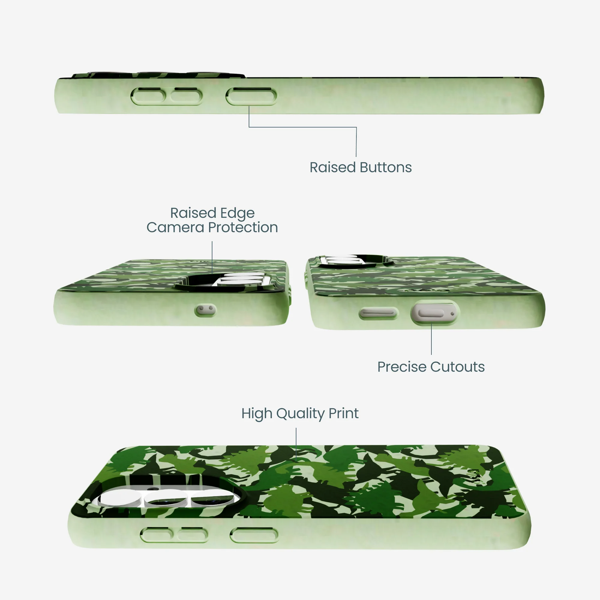 Sage Green Dino Camo Samsung Galaxy S26 Case - Image 2