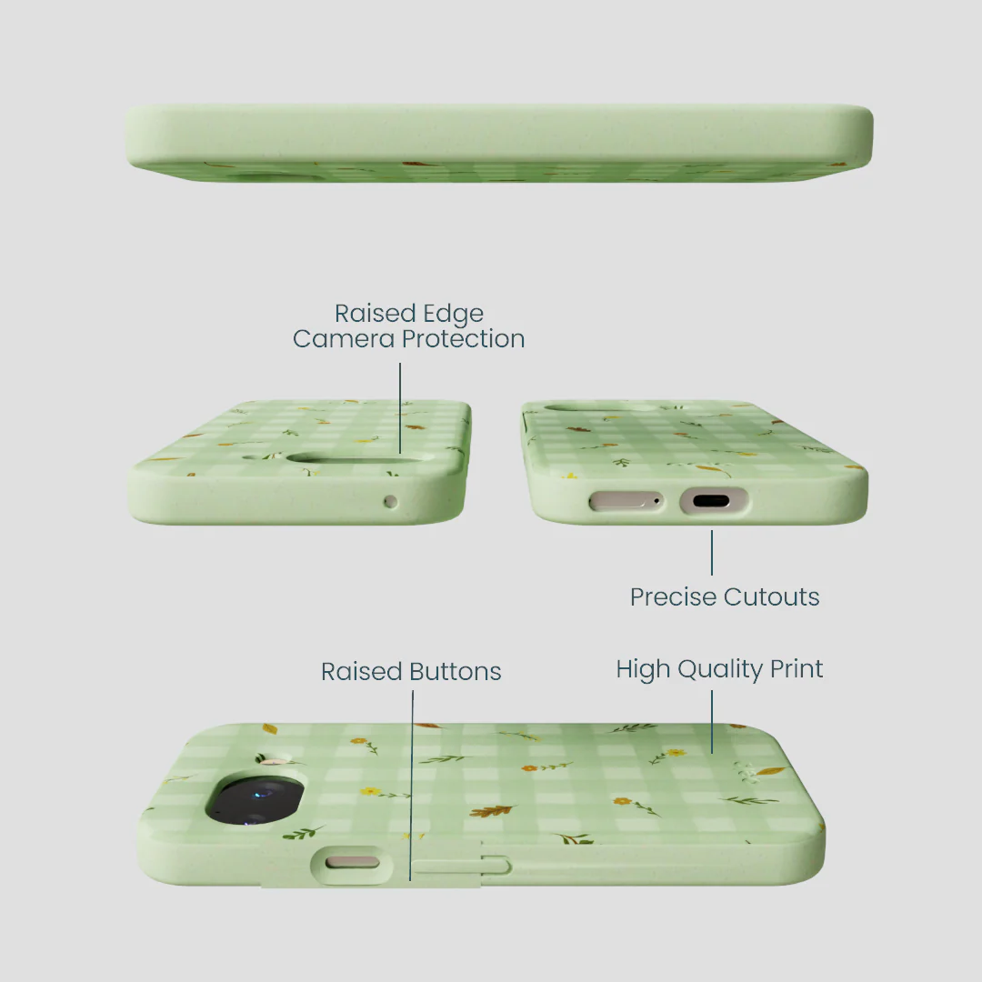 Sage Green Fall Gingham Google Pixel 9a Case - Image 3
