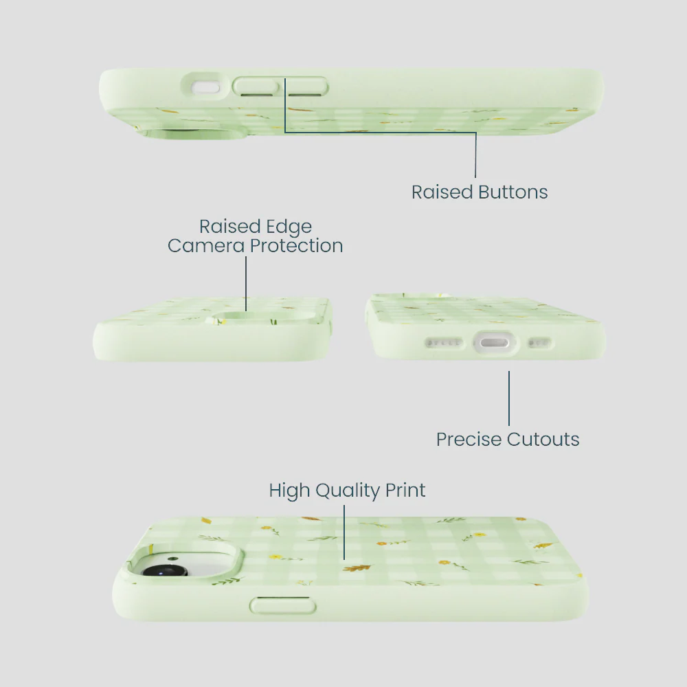 Sage Green Fall Gingham iPhone 16e/17e Case - Image 3