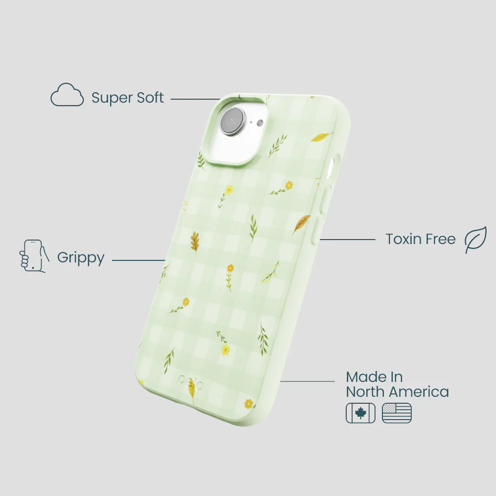 Sage Green Fall Gingham iPhone 16e/17e Case - Image 4