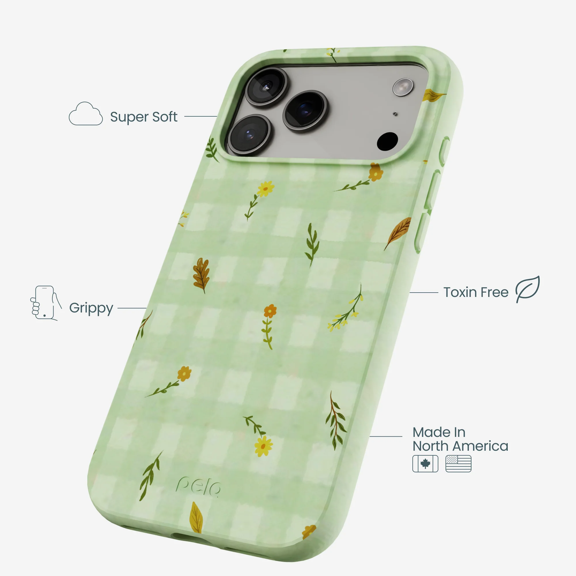 Sage Green Fall Gingham iPhone 17 Pro Max Case - Image 4