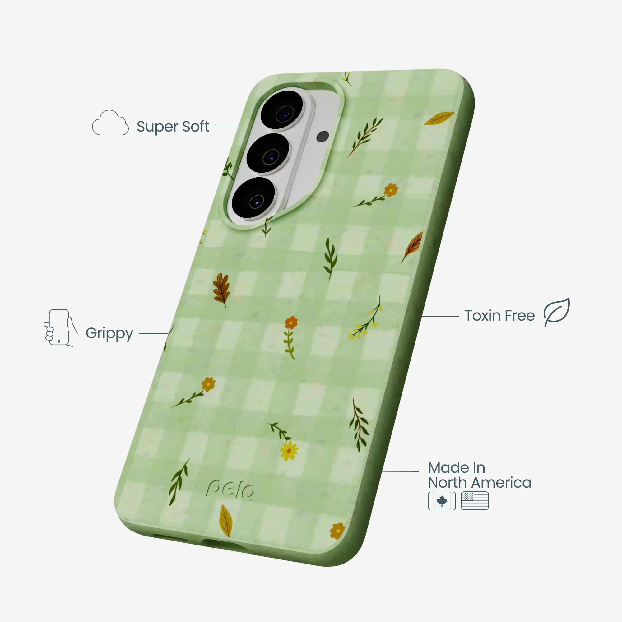 Sage Green Fall Gingham Samsung Galaxy S26 Case - Image 4