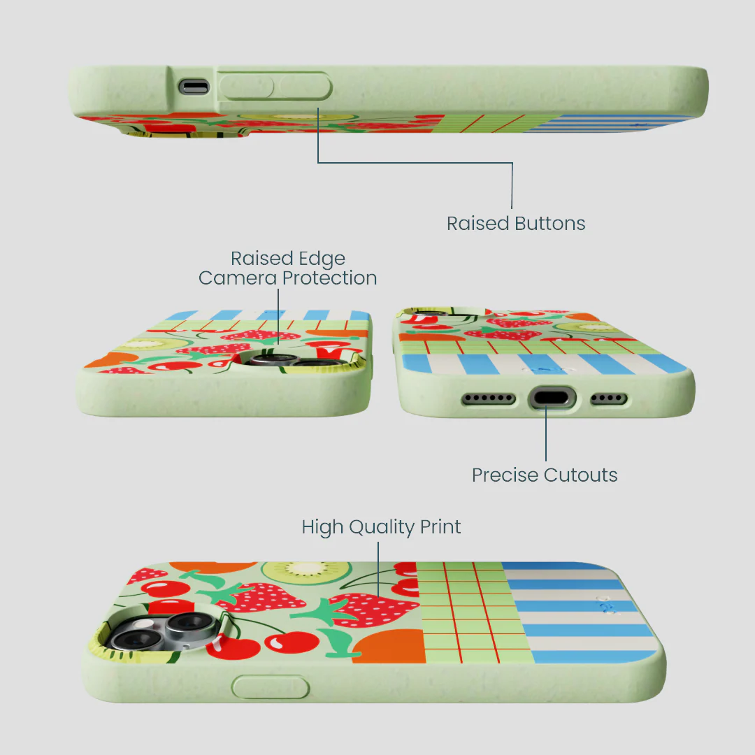 Sage Green Fresh Picnic iPhone 15 Plus Case - Image 3