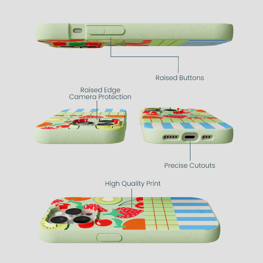Sage Green Fresh Picnic iPhone 15 Pro Case - Image 3