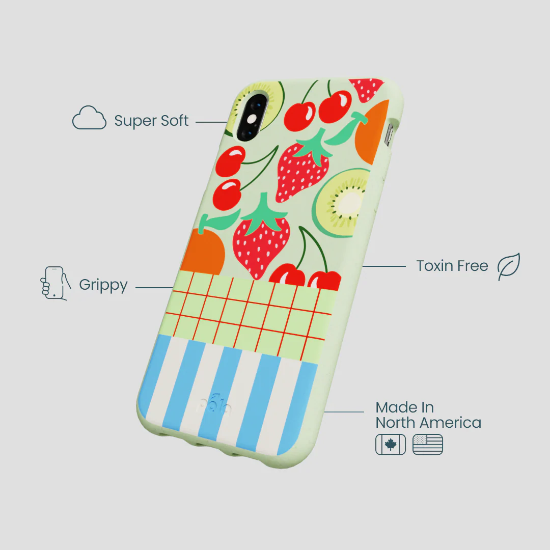 Sage Green Fresh Picnic iPhone XR Case - Image 4